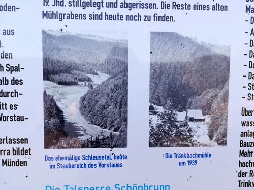 Talsperre Schönbrunn - Tränkbachsmühle Talsperre Schönbrunn - Tränkbachsmühle